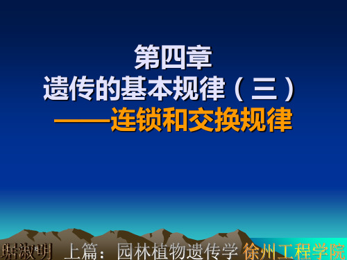 遗传的基本规律(三)—连锁遗传