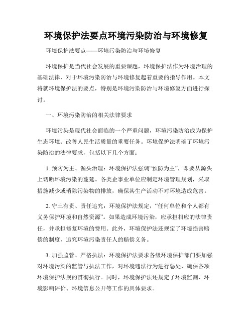 环境保护法要点环境污染防治与环境修复