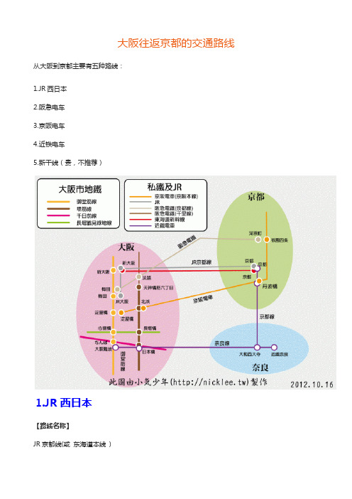 大阪往返京都交通