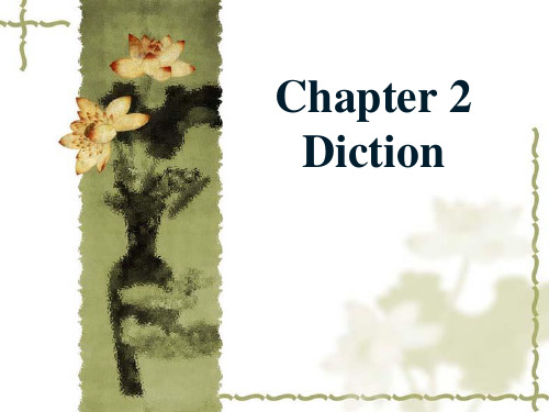 Chapter 2 Diction