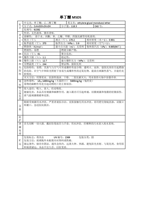 单丁醚 MSDS