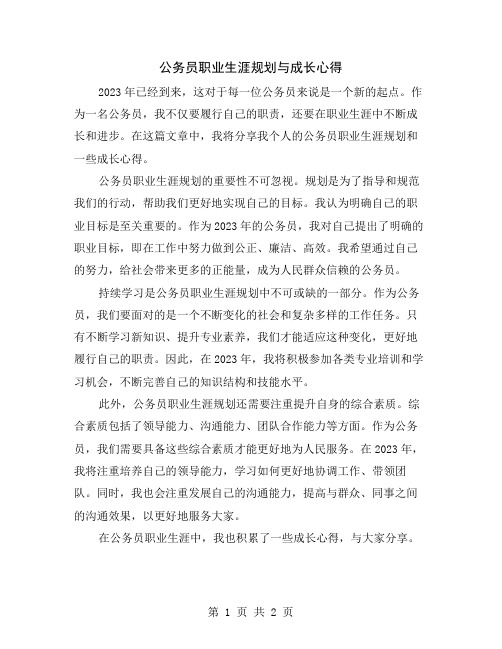 公务员职业生涯规划与成长心得