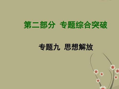 【湖南中考面对面】中考历史总复习 专题九 思想解放精讲课件 岳麓版