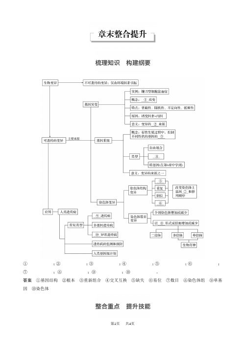 高中人教版生物高一必修二配套文档：第5章_章末整合提升_word版含解析