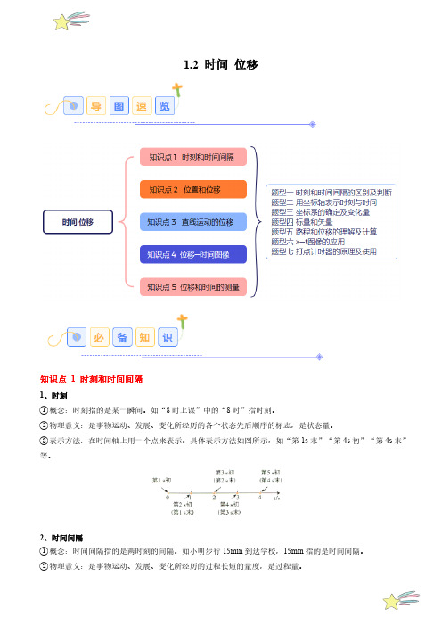 1.2 时间 位移(7大题型)24-25学年高一物理同步题型分类讲与练(人教版必修第一册)(学生版)