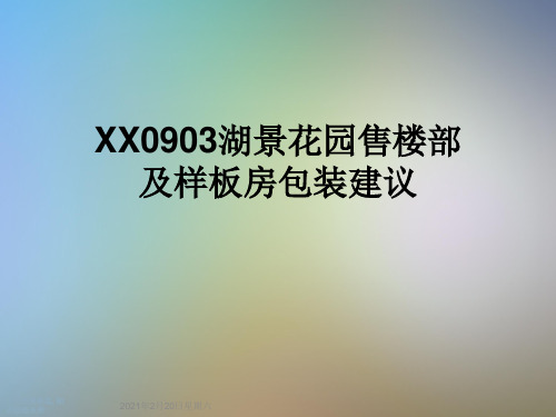 XX0903湖景花园售楼部及样板房包装建议