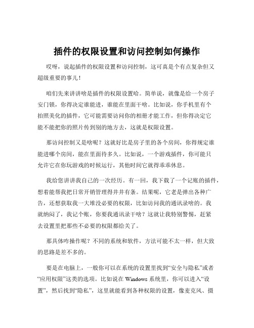 插件的权限设置和访问控制如何操作