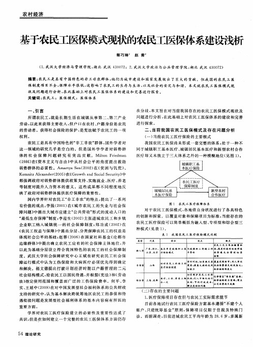 基于农民工医保模式现状的农民工医保体系建设浅析