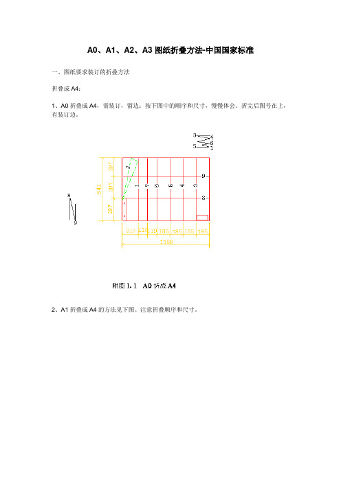 A0、A1、A2、A3图纸折叠方法