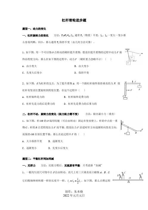 中考物理杠杆滑轮提高题试题