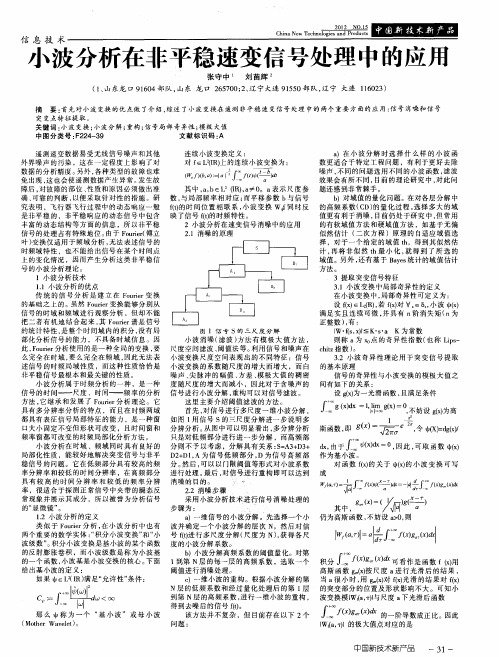 小波分析在非平稳速变信号处理中的应用