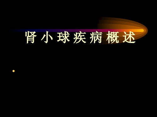 第二十二章第一节肾小球疾病概述精品PPT课件