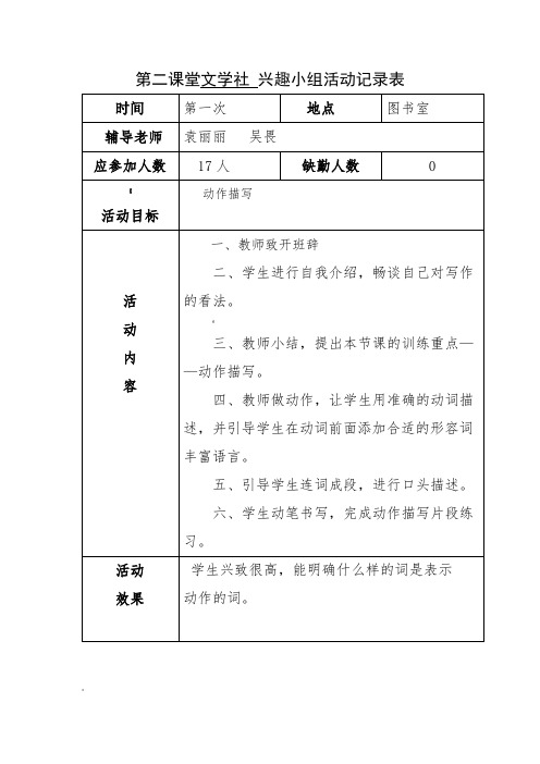 文学社活动记录