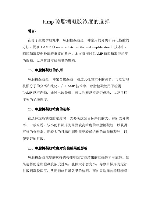 lamp琼脂糖凝胶浓度的选择