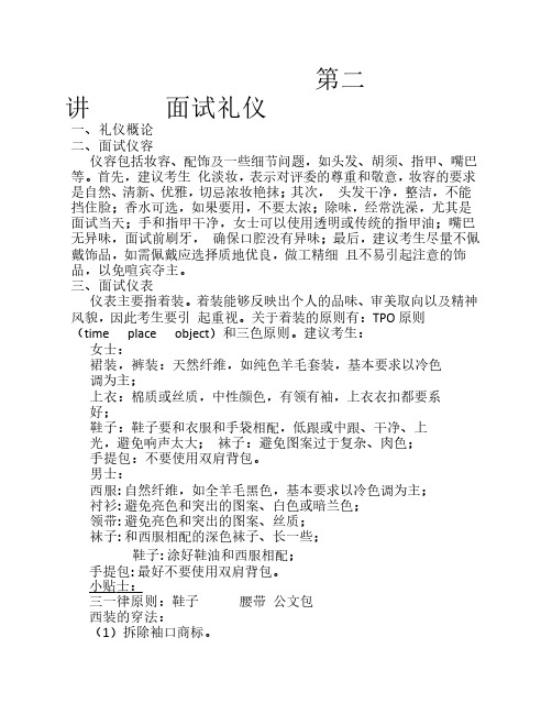 第二讲 面试礼仪