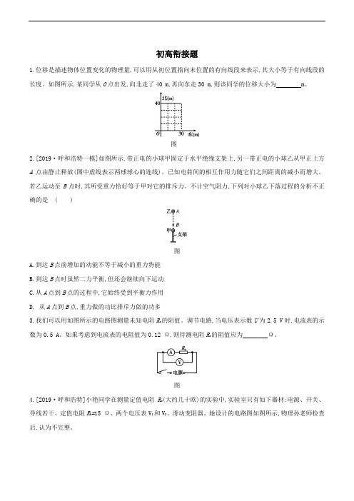 2020届中考物理考前冲刺专题强化：初高衔接题