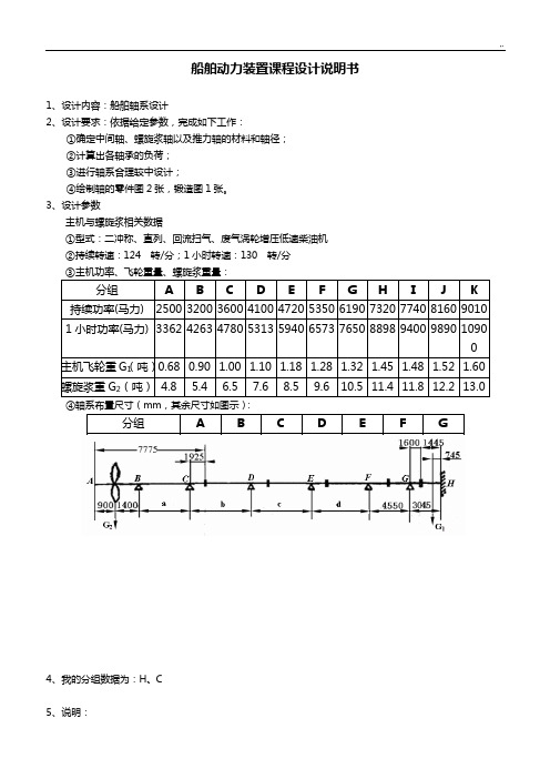 船舶动力装置课程教学设计任务书(最终版)型号-6ESDZ76160