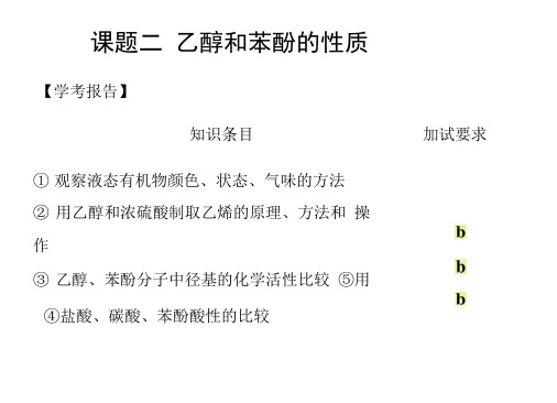 (浙江专用)高中化学专题2物质性质的研究课题二乙醇和苯酚的性质课件苏教版选修6