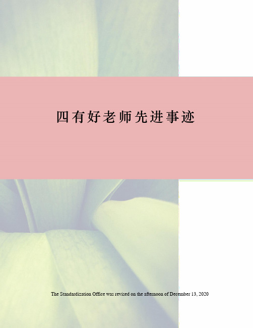 四有好老师先进事迹