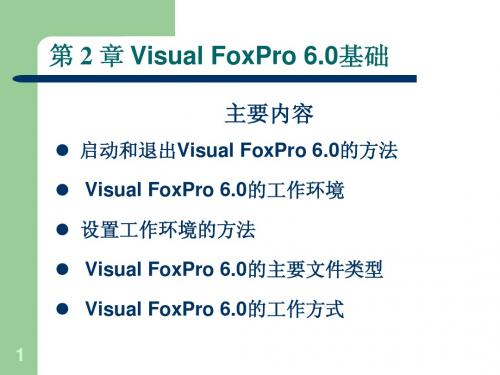 第 2 章 Visual FoxPro 6.0基础