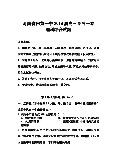 2018届河南省内黄一中高三最后一卷理科综合试题及答案