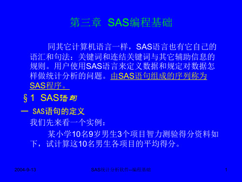 第三章  SAS编程基础