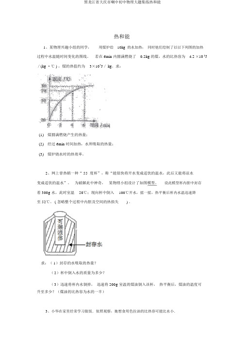 黑龙江省大庆市喇中初中物理大题集练热和能