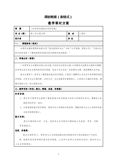 部编人教版道德与法治八下《多种所有制经济共同发展》教研公开课教案