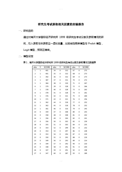 比较线性模型和Probit模型、Logit模型