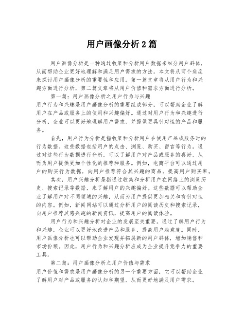 用户画像分析2篇