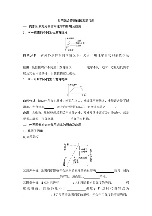 影响光合作用的因素练习题