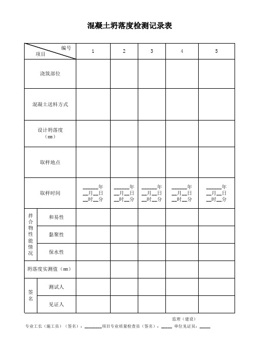 59-60混凝土坍落度检测记录表