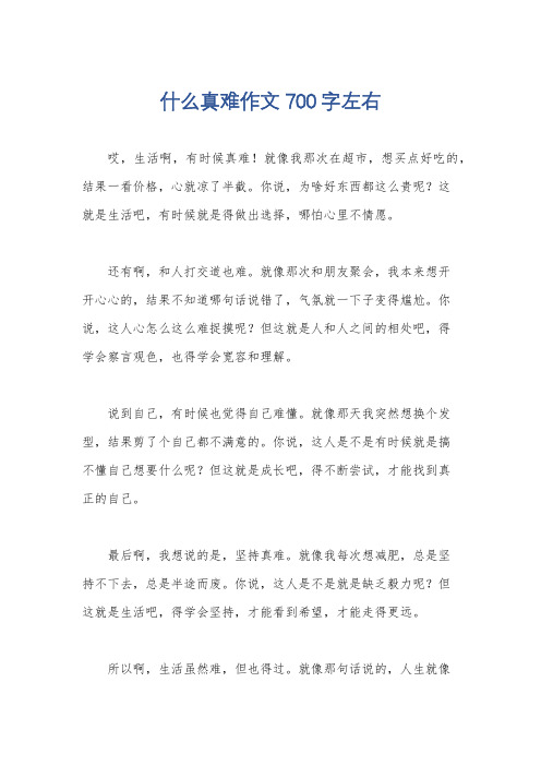 什么真难作文700字左右