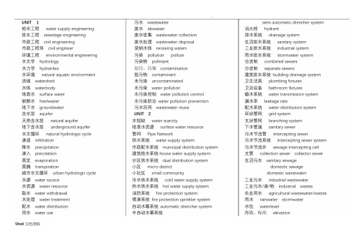 给排水专业英语汇总