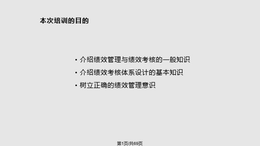 公司绩效考核管理培训PPT课件