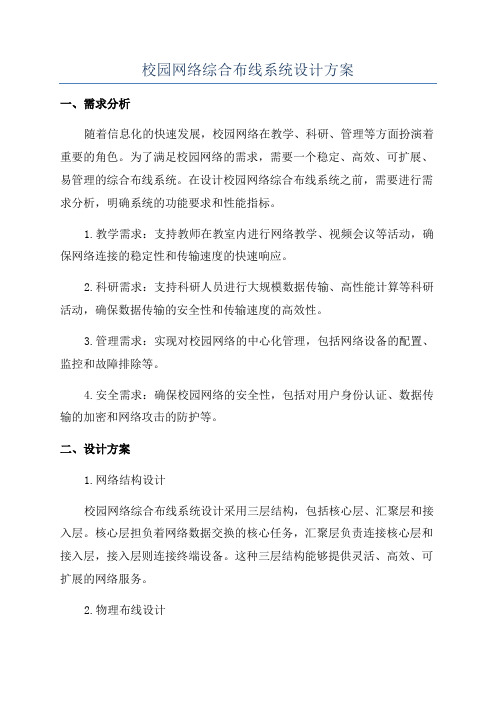 校园网络综合布线系统设计方案