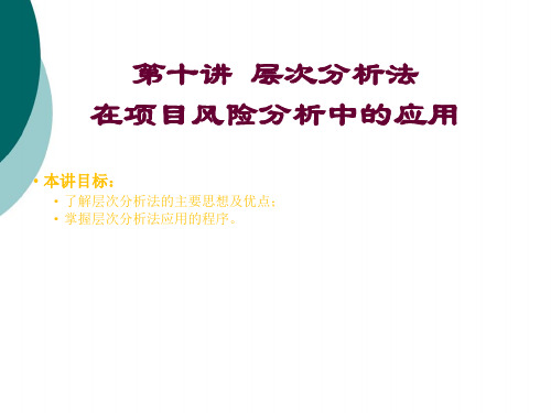 层次分析法在项目风险分析中的应用