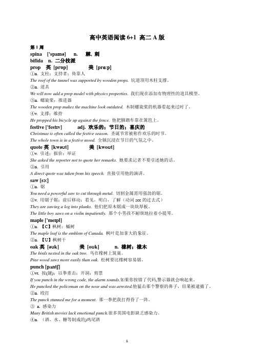 (完整版)高中英语阅读6+1高二A版新单词解析