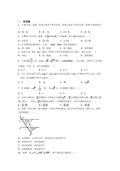 【鲁教版】初一数学下期中第一次模拟试题(含答案)