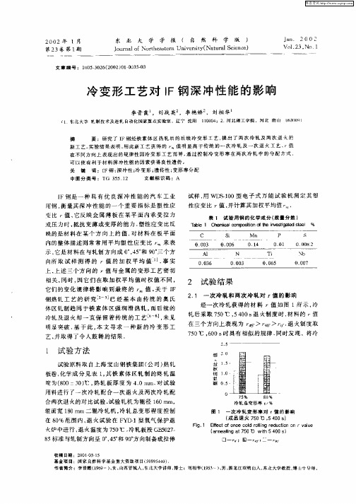 冷变形工艺对IF钢深冲性能的影响