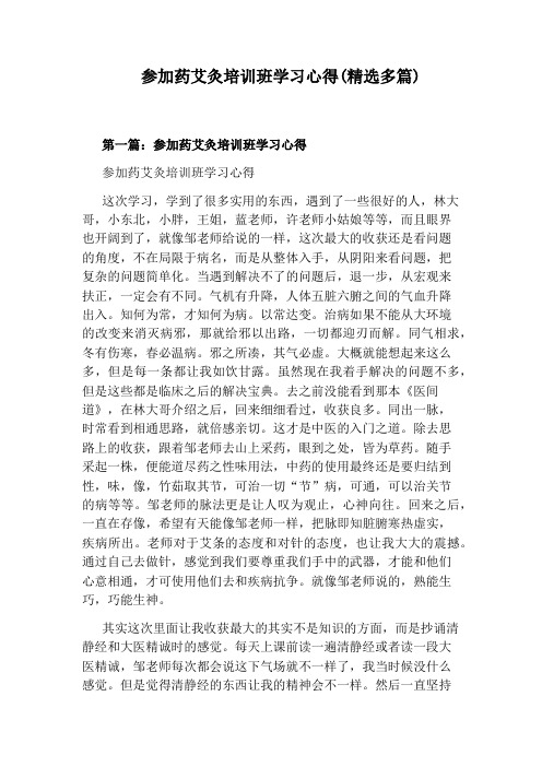 参加药艾灸培训班学习心得(精选多篇)