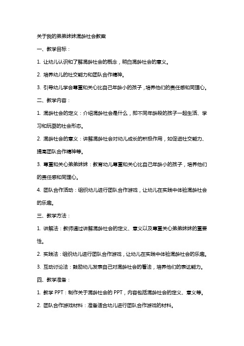 关于我的弟弟妹妹混龄社会教案