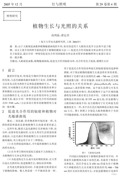 植物生长与光照的关系