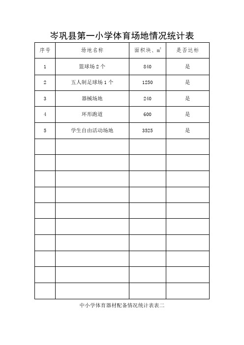 中小学体育场地情况统计表