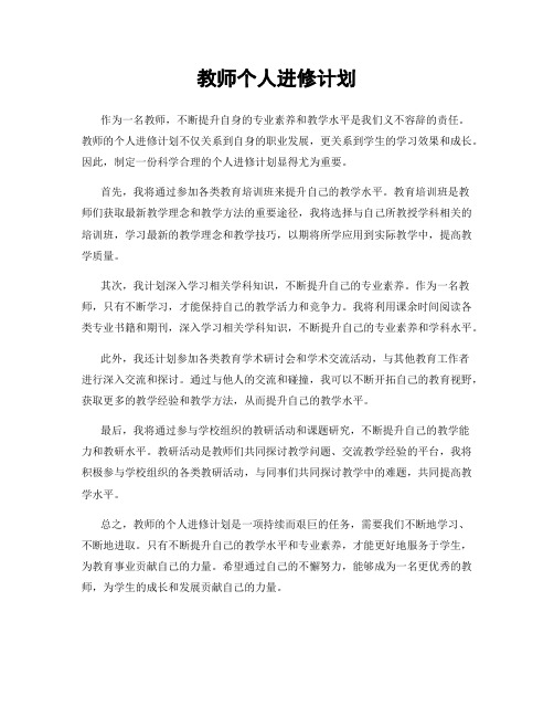 教师个人进修计划