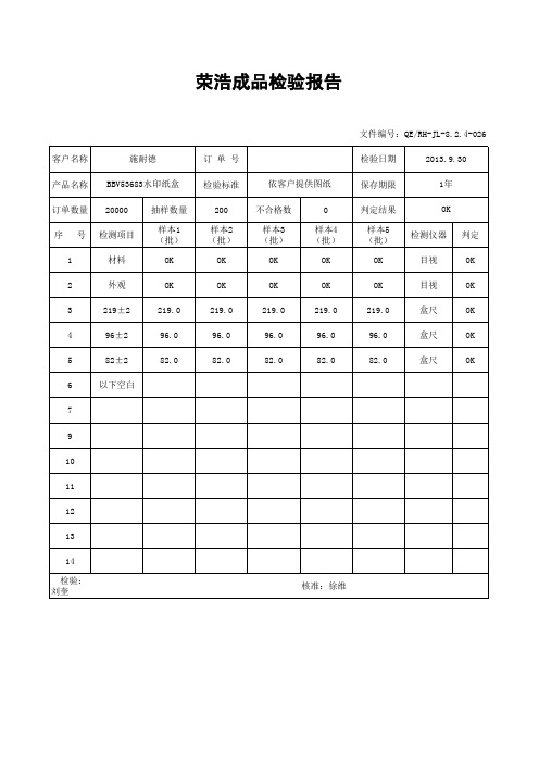 FAIR全尺寸检验报告