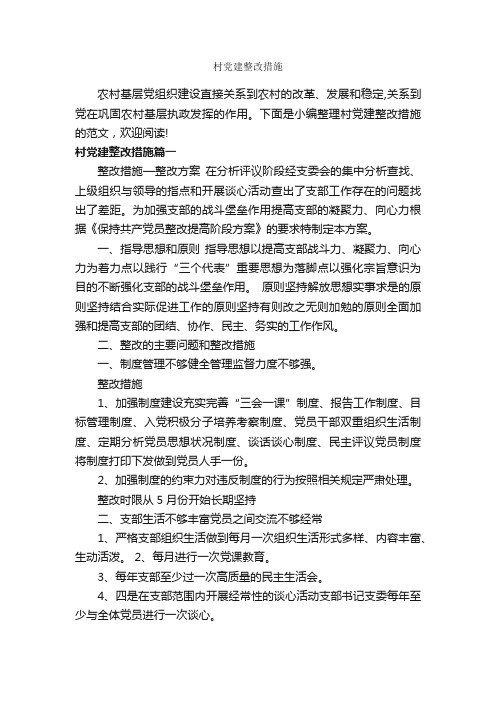 村党建整改措施_整改措施_