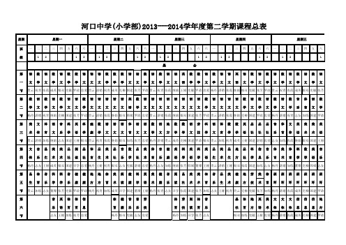 2013-2014第二学期总课表