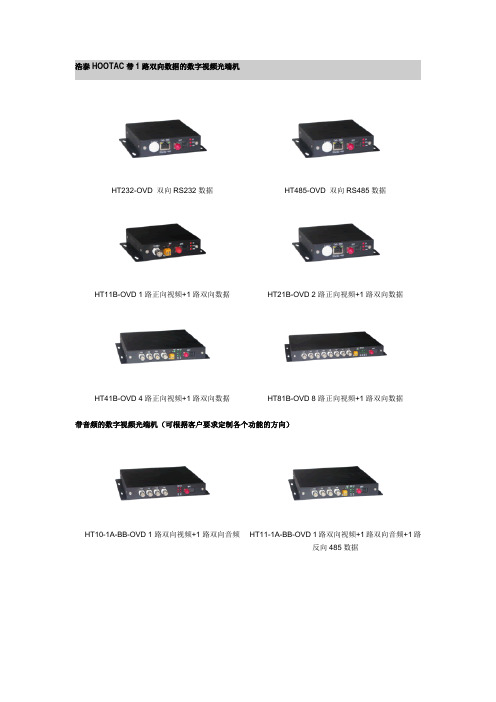 HOOTAC带1路双向数据的数字视频光端机