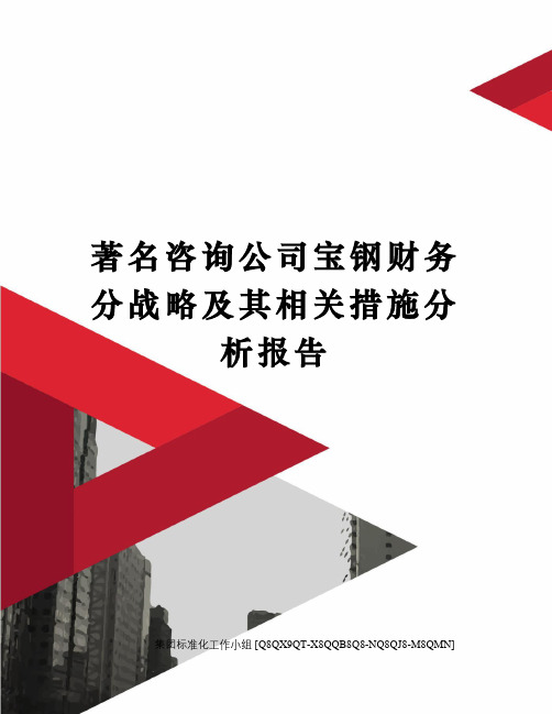 著名咨询公司宝钢财务分战略及其相关措施分析报告